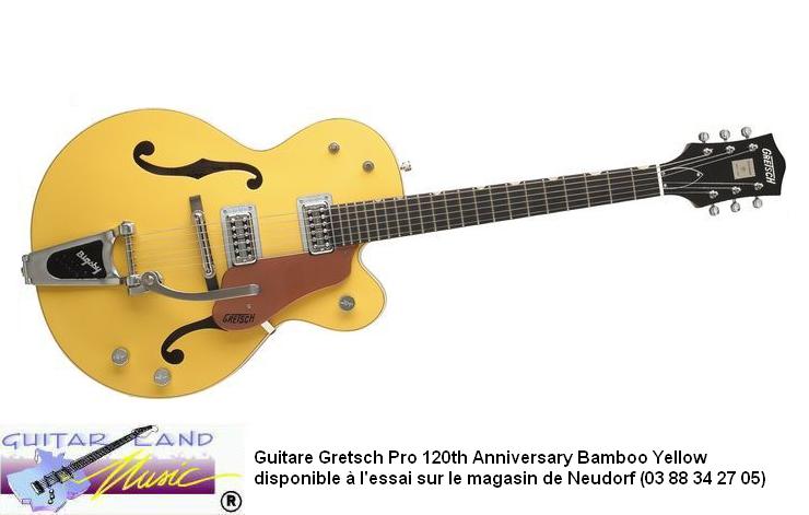 Guitare Gretsch Pro 120th Anniversary Bamboo Yellow